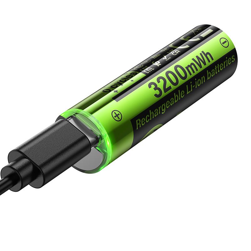 Bateria akumulatorowa AA R6 860 mAh z gniazdem USB C + kabel USB A do 2 x USB C 2 szt Hoco JA3 czarna (8).jpg