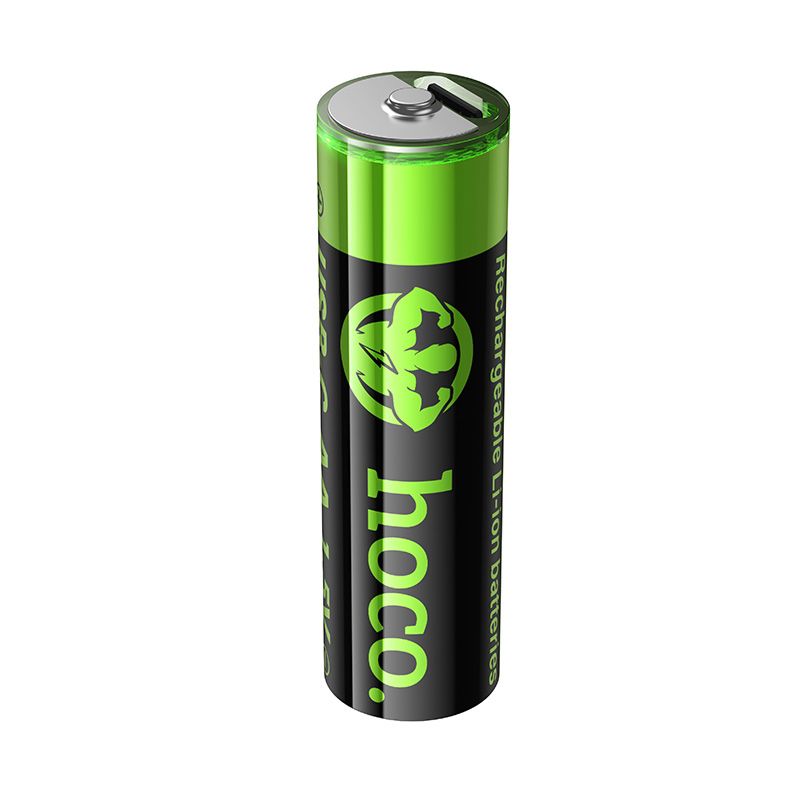 Bateria akumulatorowa AA R6 860 mAh z gniazdem USB C + kabel USB A do 2 x USB C 2 szt Hoco JA3 czarna (9).jpg