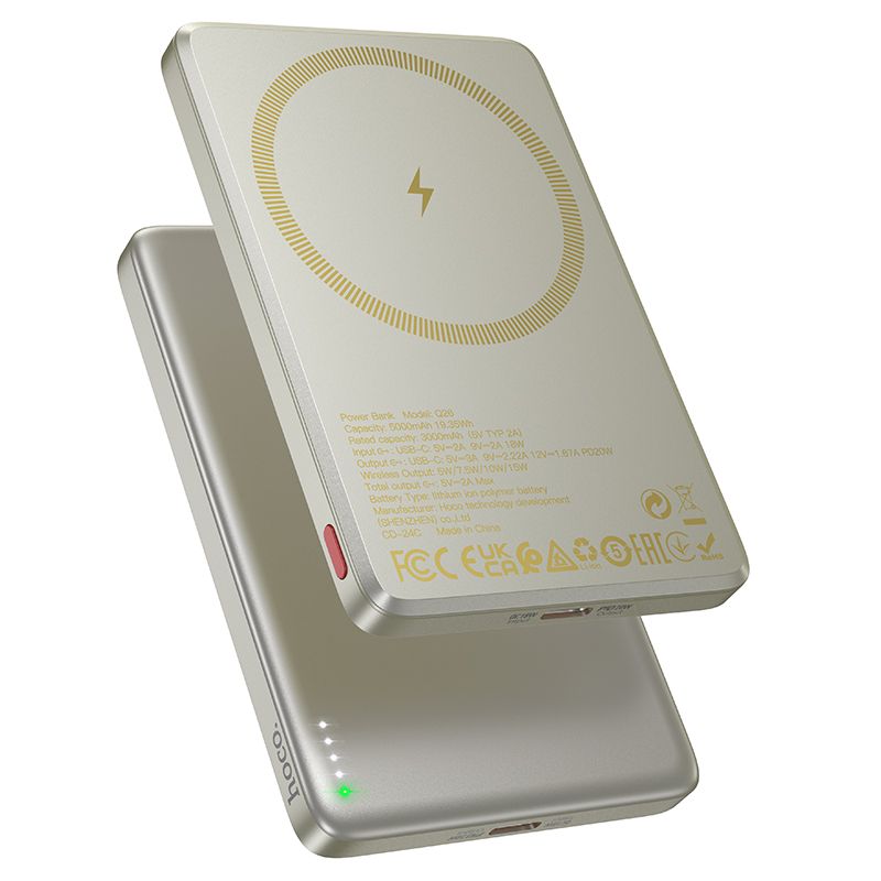 Powerbank zgodny z MagSafe Hoco 5000 mAh QC PD 2A 20W Q26 pomarańczowy (5).jpg