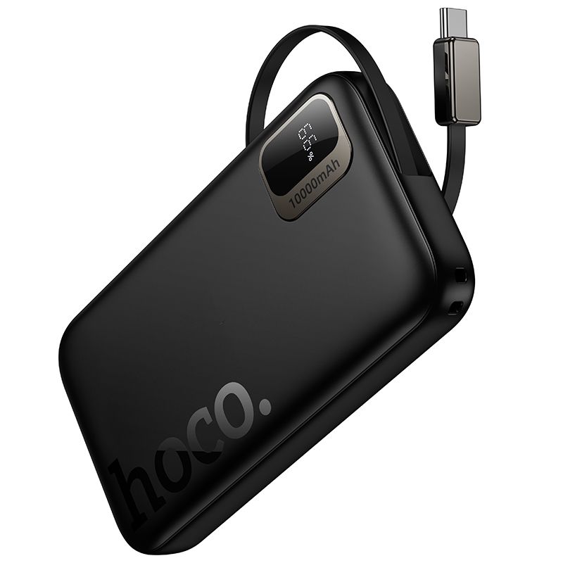 Powerbank Hoco 10000 mAh QC PD 20W ze zwijanym kablem USB C Q51 czarny (7).jpg