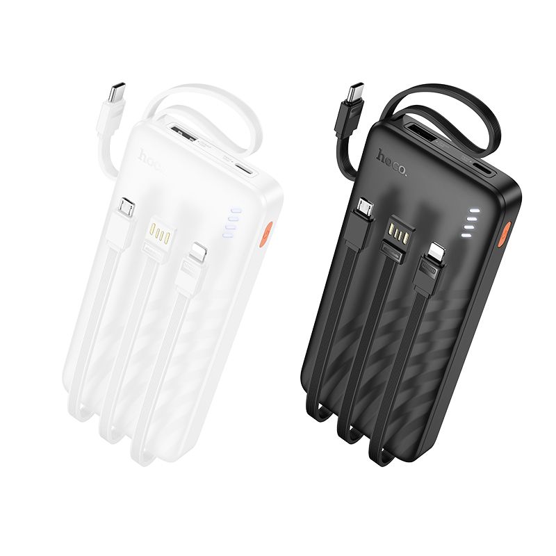Powerbank Hoco 10000 mAh 2A z czterema wbudowanymi kablami USB A + USB C+ Lightning + Micro USB J146 czarny (5).jpg