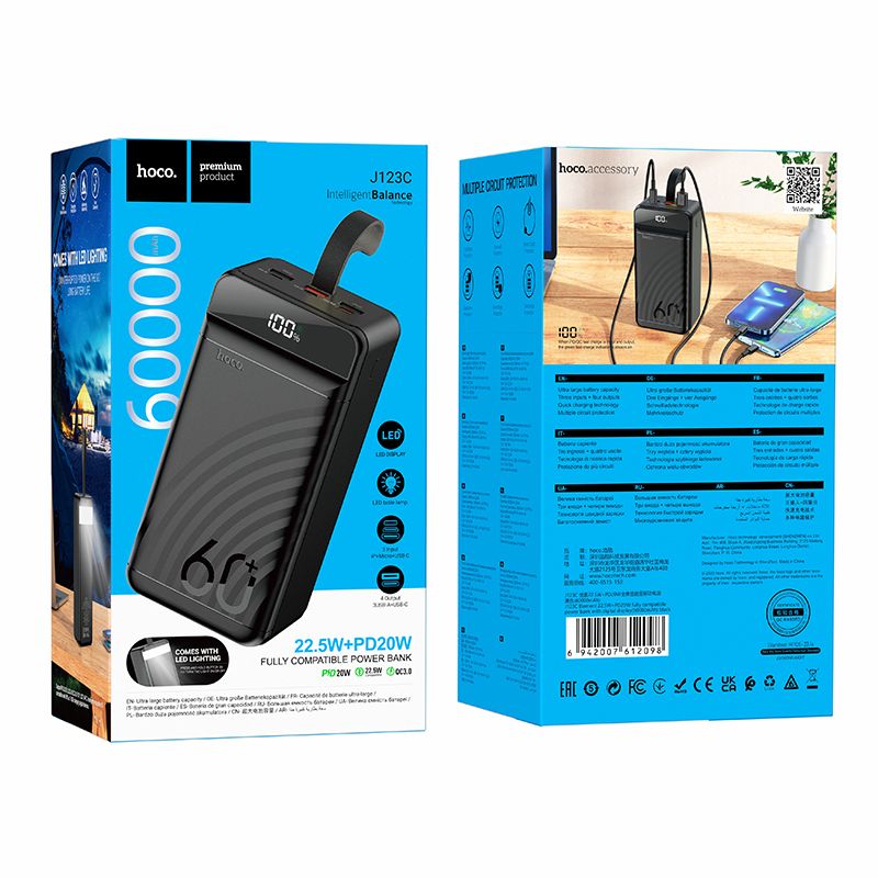 Powerbank Hoco 60000 mAh QC PD 3A 22,5W J123C czarny (1).jpg