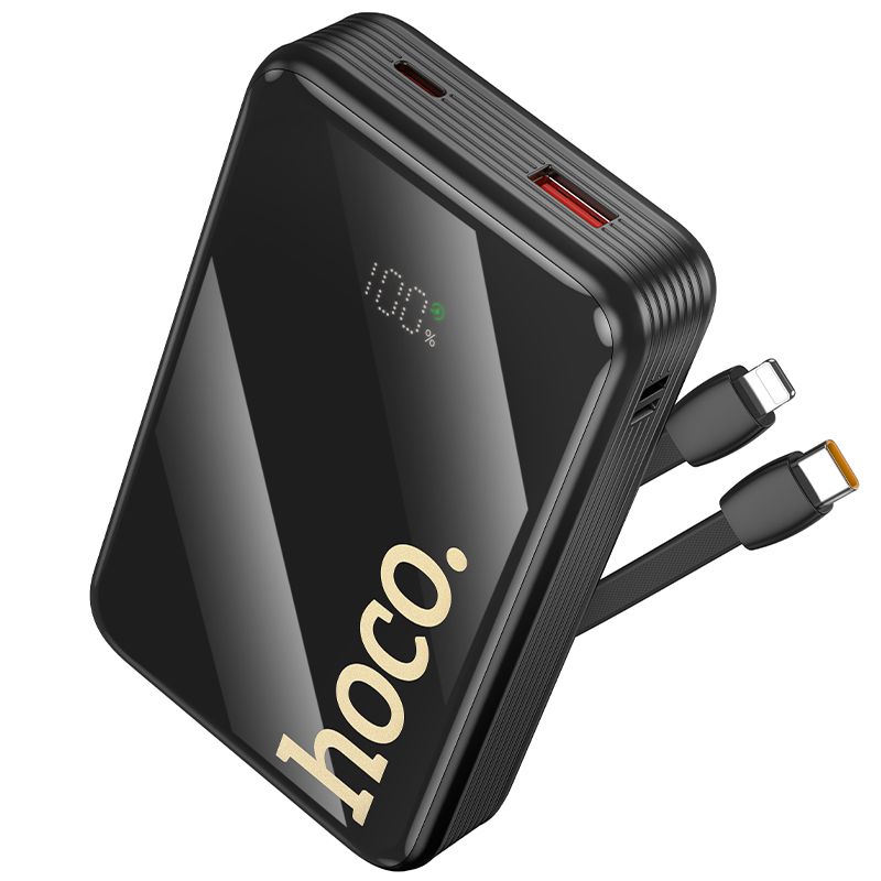 Powerbank Hoco 20000 mAh QC PD 22,5W z wbudowanymi kablami USB C + Lightning Q37A czarny (8).jpg